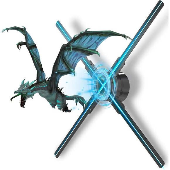HD 3D Hologram Fan & Projector, 20.5" Display with WiFi, Bluetooth, 1500 Video - Picture 1 of 10